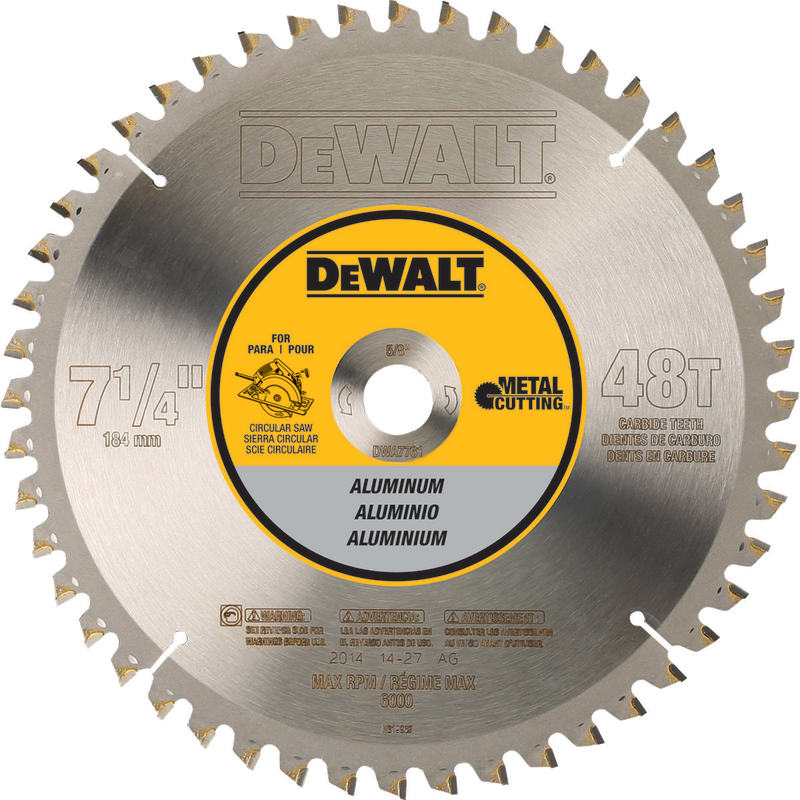 7-1/4in 48T ALUMINUM METAL CUTTING 5/8in ARBOR