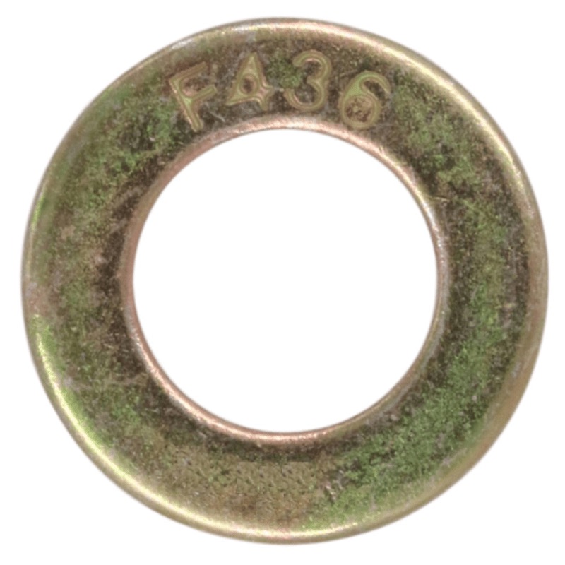 F436 thru hardened structural flat washer 1/4 yellow zinc