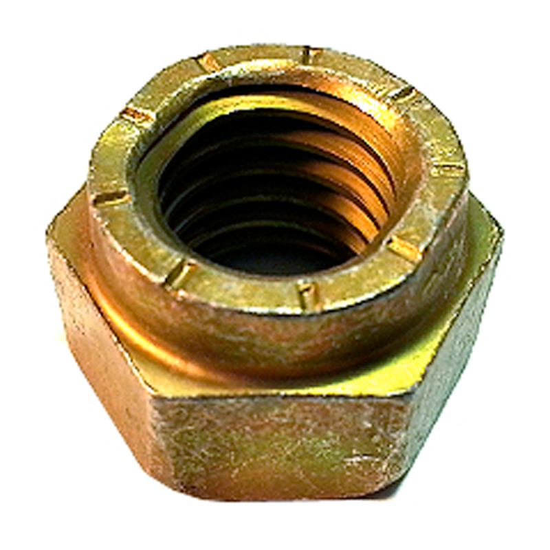 Stover hex lock nut 1/4-20 UNC L9 cadmium yellow-chromate