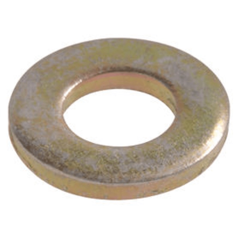 Extra thick thru hardened flat washer 1/4 G8 yellow zinc