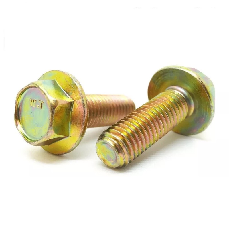 Flanged hex bolt M14 X 2.00 X 35mm UNC class 8.8 DIN 6921 yellow zinc (FT)