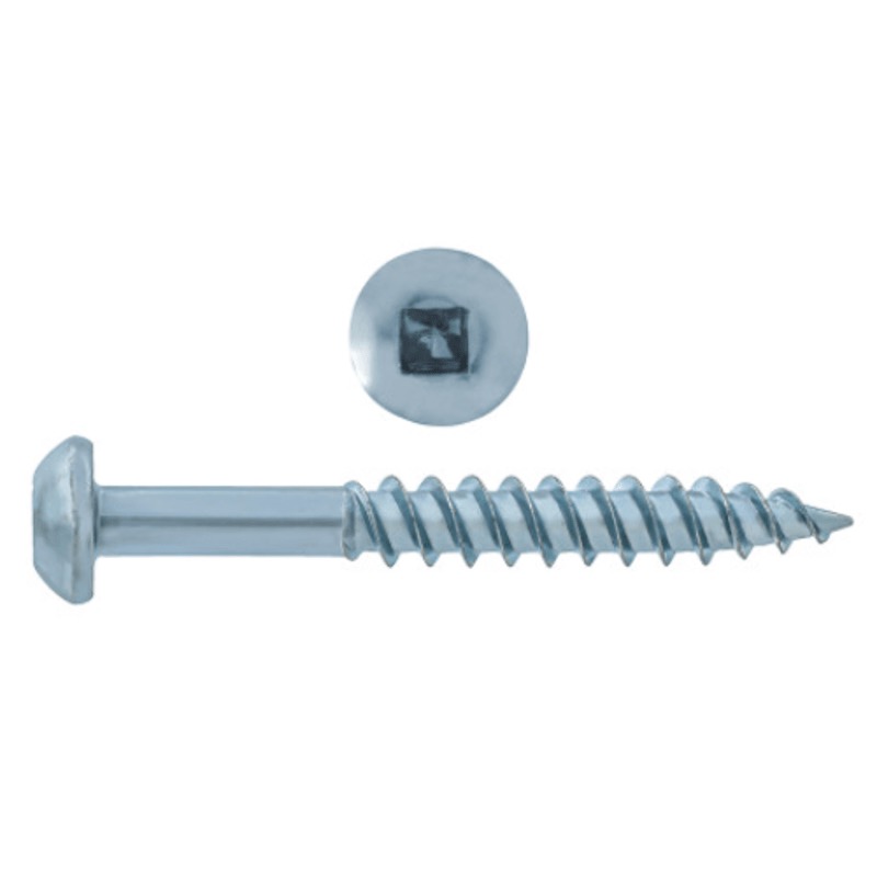 Wood screw pan head square drive #6 X 1 zinc