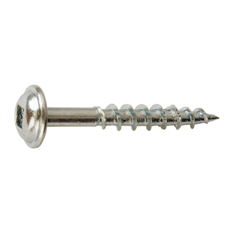 Particle board screw flat washer round head square drive #8 X 1/2 zinc