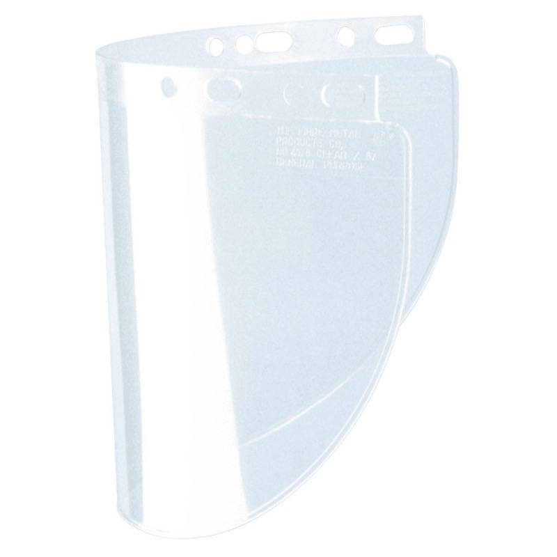 Visière moulée en propionate clair Fibre-Metal® 16-1/2 X 8 X 0.06