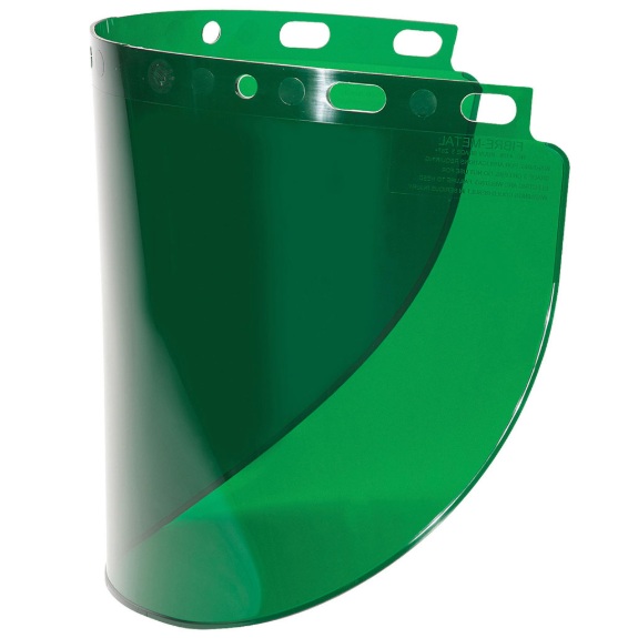 Visière moulée en propionate vert foncé Fibre-Metal® 16-1/2 X 8 X 0.06