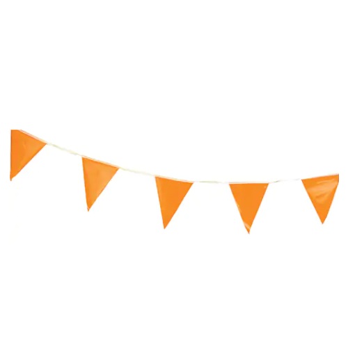 Fanions oranges sur cordon de 60 pi
