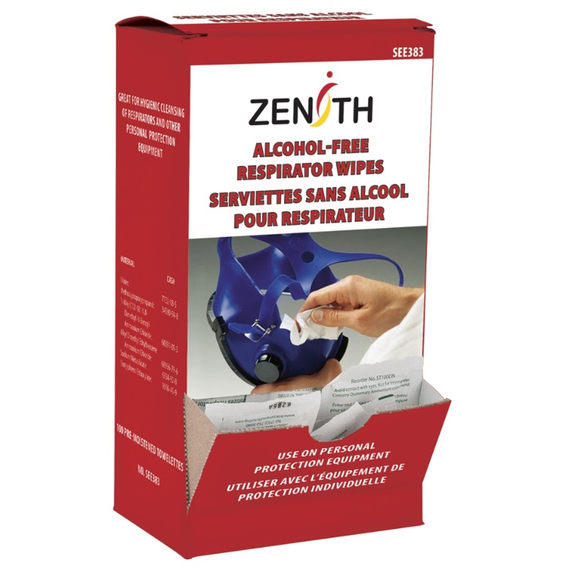 Zenith® respirators and PPE cleaning towelettes