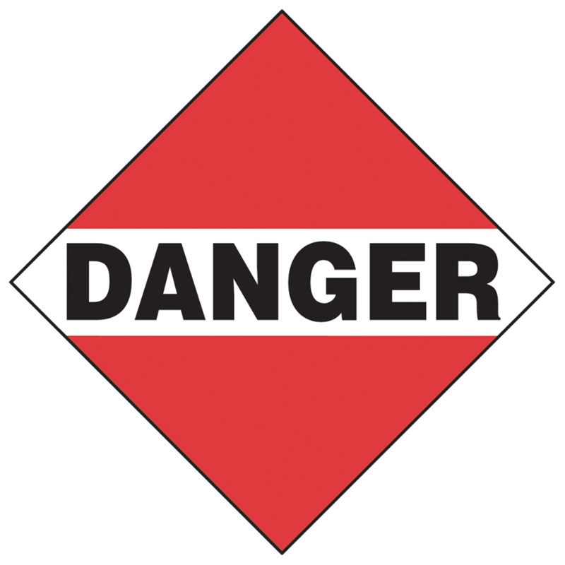 Class 9 DANGER mixed loads plastic TDG placard