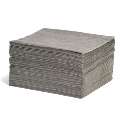Universal oil and water absorbent sheets 15 in X 18 in grey (100/pck)