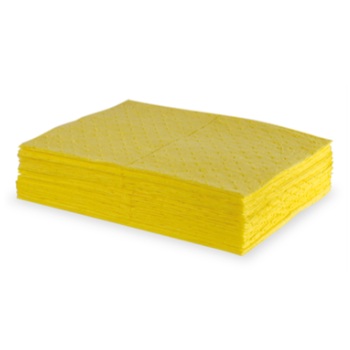 Chemical absorbent sheets 15 in X 18 in yellow (100/pck)