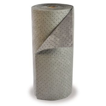 Single lamination universal oil and water absorbent fabric roll 30 in X 150 ft grey