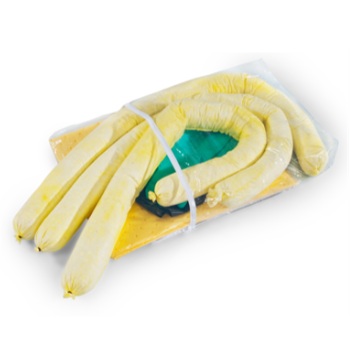Ensemble de déversement pour produits chimiques (jaune) dans un sac transparent à fermeture éclair (16 pcs)