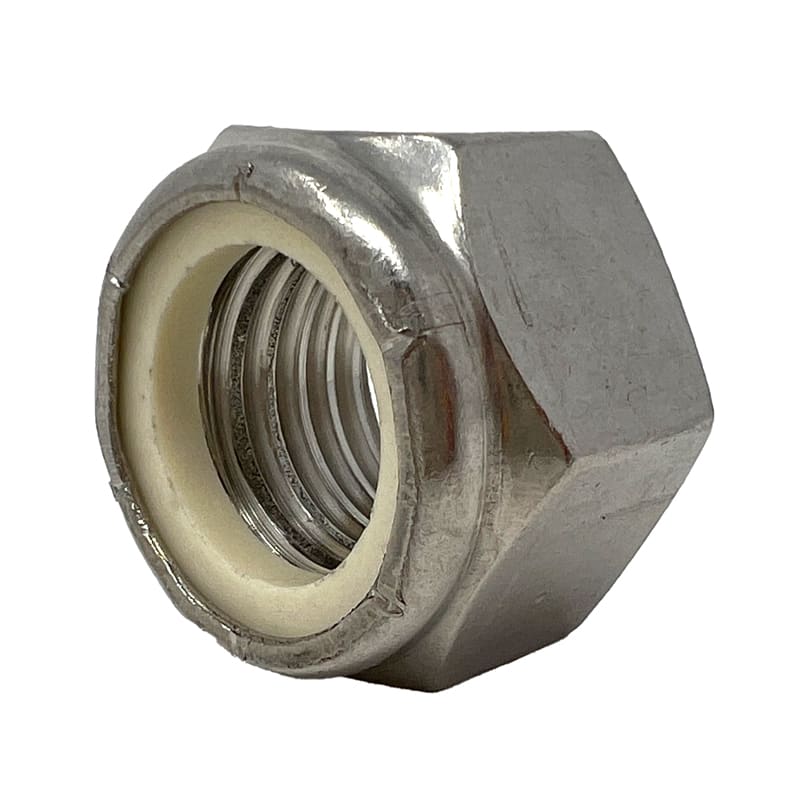 Nylon insert hex lock nut M3 X 0.50 UNC DIN 985 stainless steel (304 / 18-8)