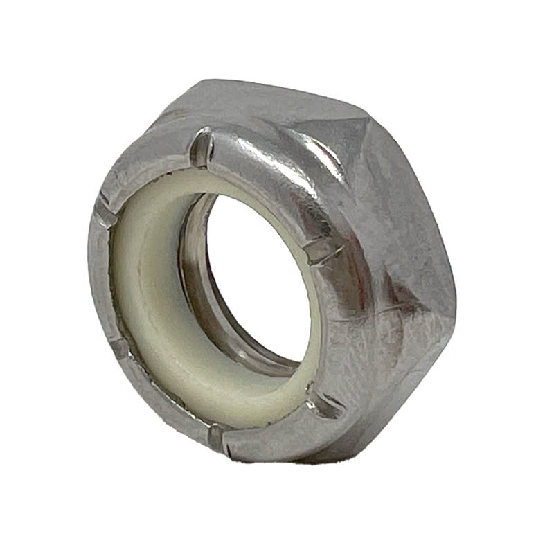 Thin nylon insert hex lock nut 10-24 UNC stainless steel (304 / 18-8)