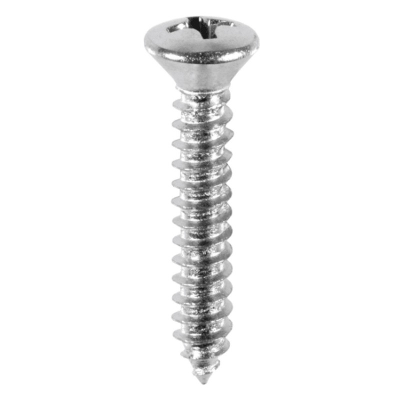 Tapping screw oval head Phillips® drive #4 X 3/8 chrome