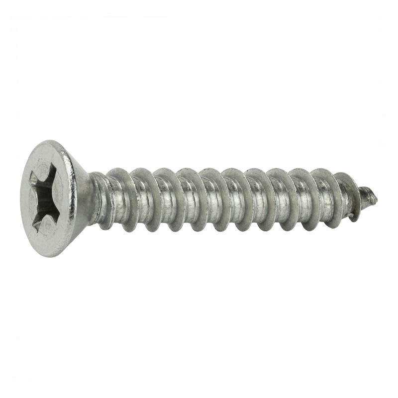 Tapping screw flat head Phillips® drive #4 X 1/4 zinc