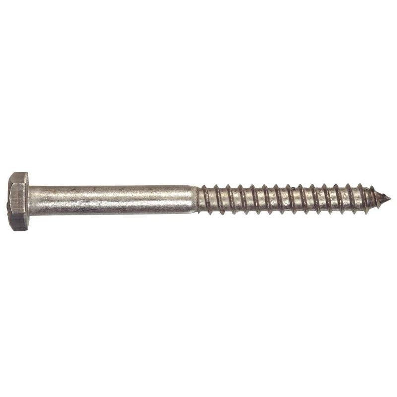 Hex lag screw 3/8-7 X 1-1/4 stainless steel (304 / 18-8) (FT)