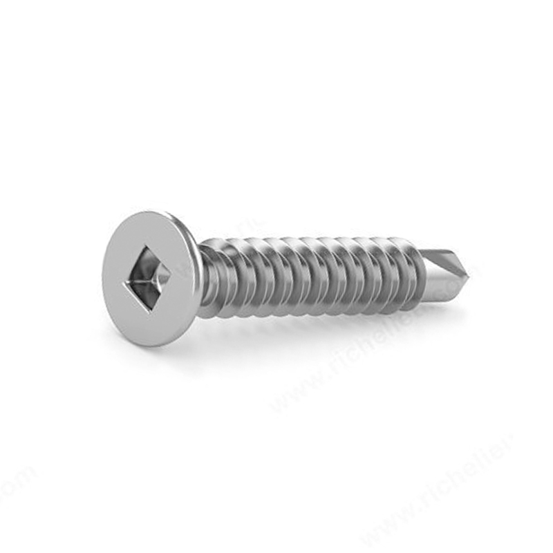 Vis à métal autoperceuse style Tek® tête plate prise carrée #6 X 1/2 zinc