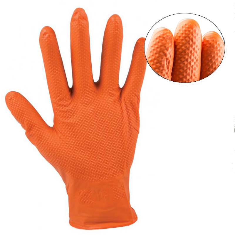 Gants texturés en nitrile compatibles avec les écrans 7 mil oranges, S
