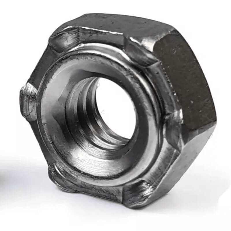 Piloted hex weld nut M10 X 1.50 UNC 6 projection zinc