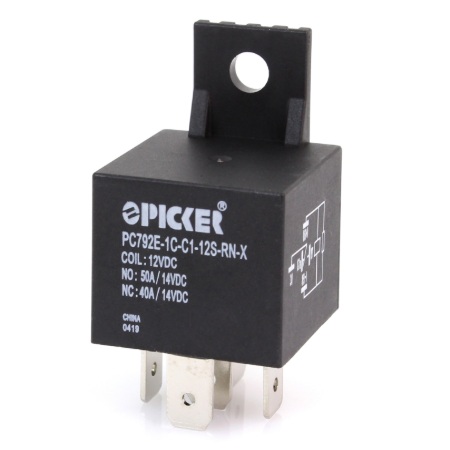 Relais SPDT 5 contacts NO/NC 50A/40A 12V avec support de montage en plastique