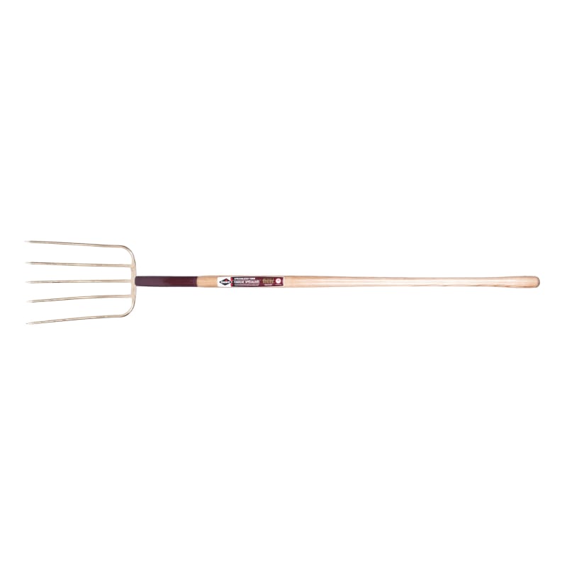 Barn fork, 5 tines/16in, wood handle, lh, Agro Series