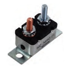 Stud terminal circuit breaker 5A 12V type 1 metal housing with inline mounting bracket