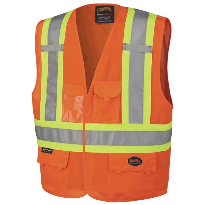 Veste de sécurité haute visibilité en tricot de polyester orange, 2/3XL