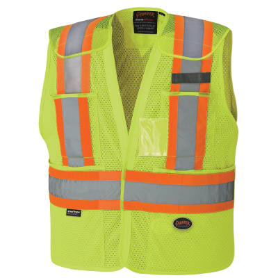 Veste de sécurité haute visibilité verte / jaune détachable en 5 points en maille de polyester, 2/3XL