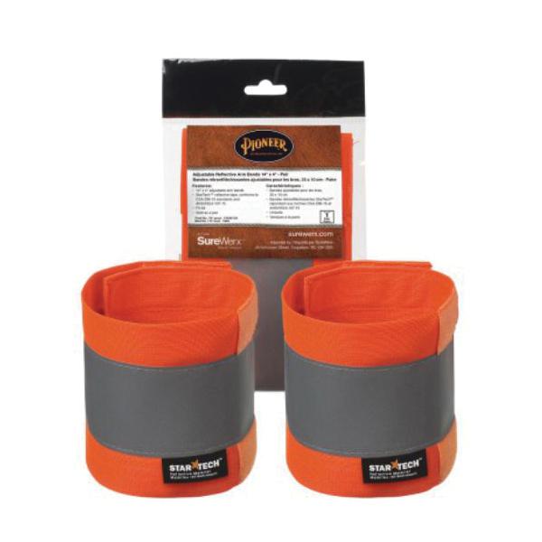 Brassards réfléchissants haute visibilité oranges 4 po X 14 po, taille unique (paire)