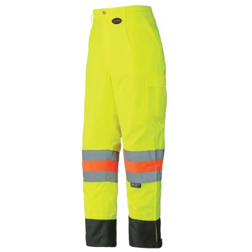 Pantalons de sécurité imperméables haute visibilité verts / jaunes avec revêtement de polyuréthane, 2XL