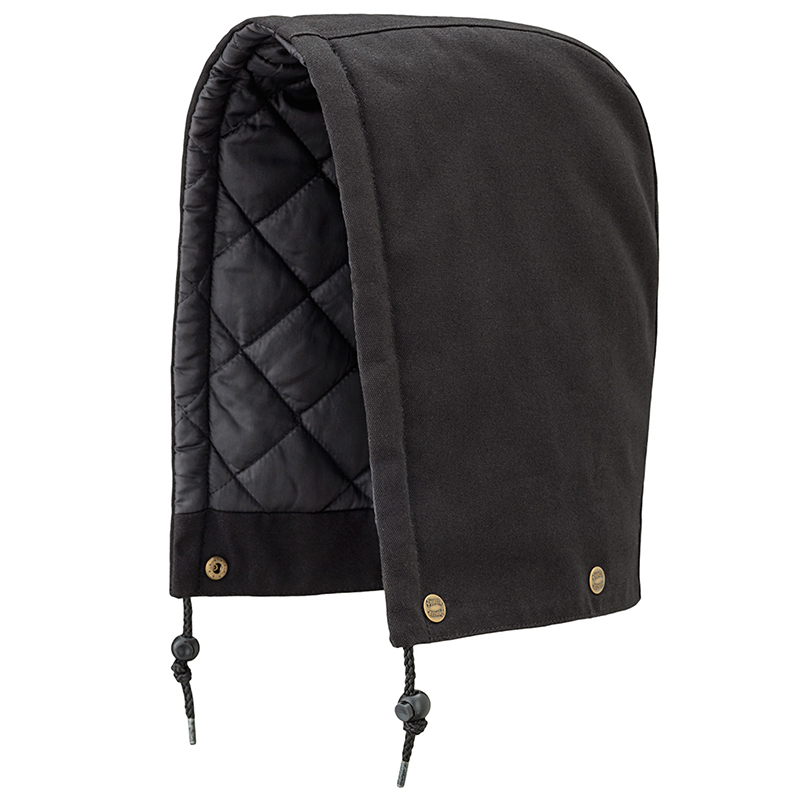 Capuche noire pour vêtements de sécurité en coton canevas matelassé