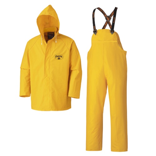Ensemble de pluie ignifuge 3 pièces en PVC jaune, L