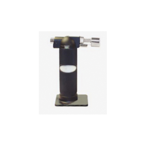 Self-igniting portable butane torch with lock-on feature