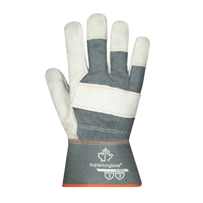 Endura® economical cowhide leather fitter style gloves, S