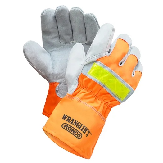 Wrangler’s™ hi-viz split leather fitter style gloves, XL