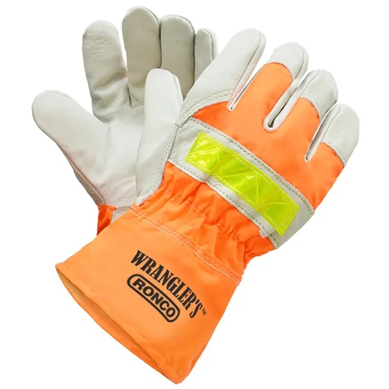 Wrangler’s™ hi-viz split leather fitter style gloves with cold protection, XL