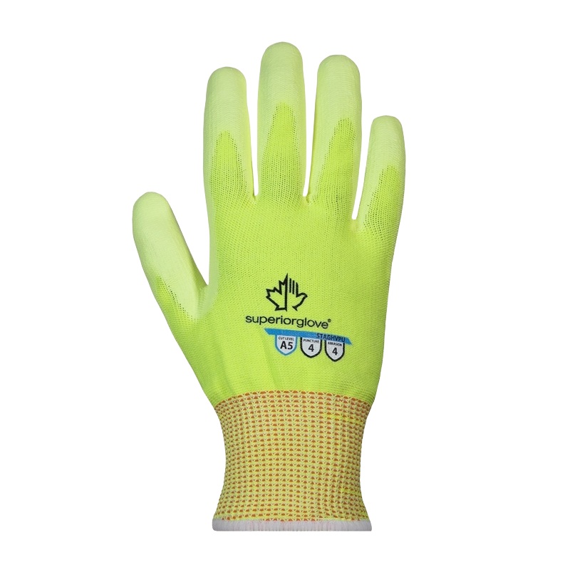 Gants enduits haute visibilité TenActiv Pro™ avec protection contre les coupures et paumes non marquantes, S