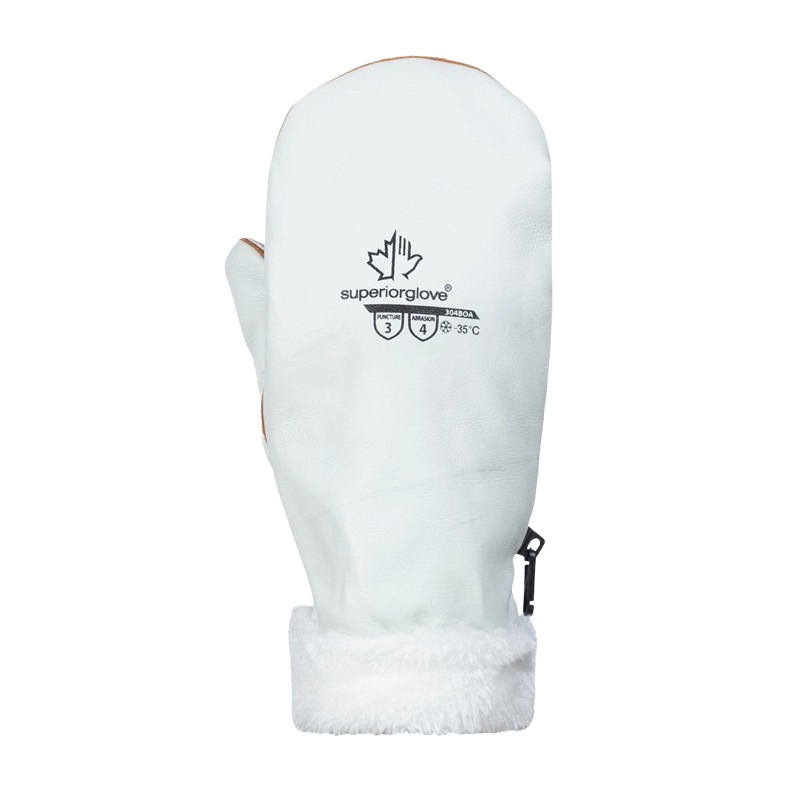 Mitaines en cuir doublés en polar Endura® avec protection contre le froid jusqu’à -35°C, L