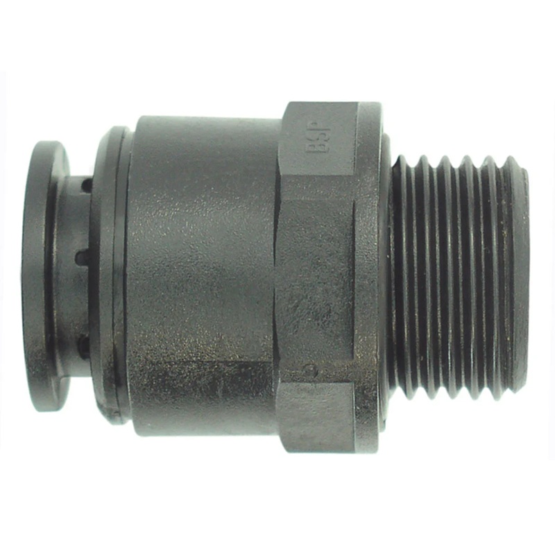 AIRLINE push-to-connect acetal adapter 15 mm tube X 1/2 M-BSPP