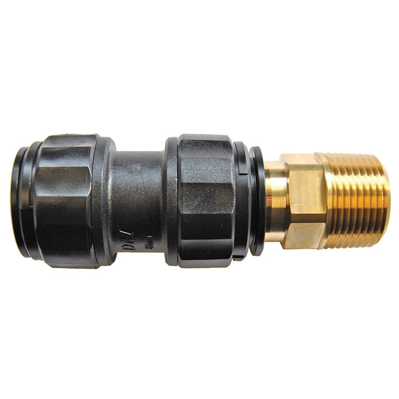 AIRLINE push-to-connect acetal adapter 28 mm tube X 1 in M-NPT