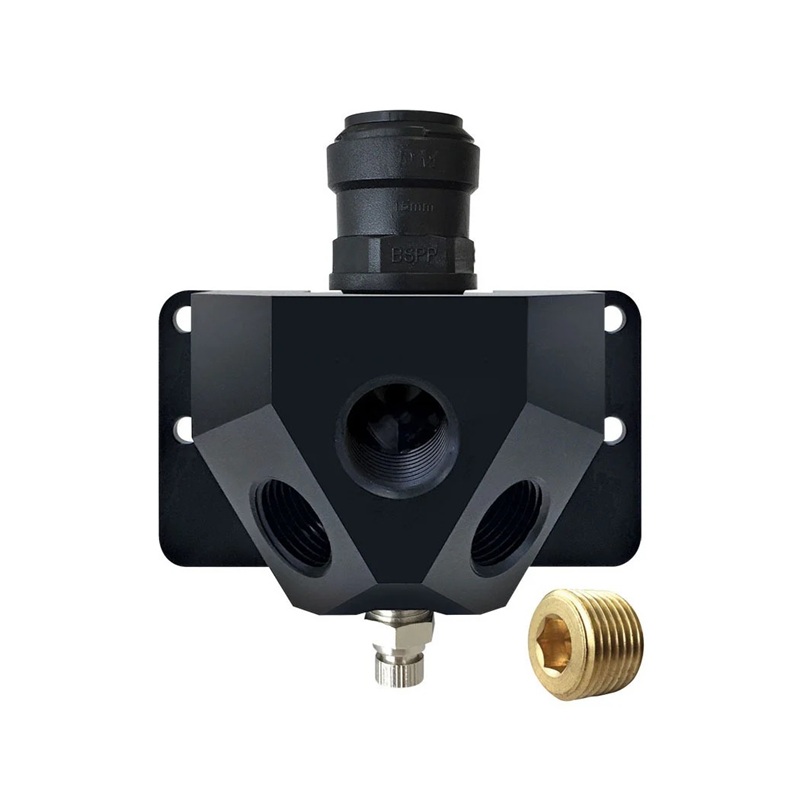 AIRLINE 3 port aluminum wall manifold 1/2 F-NPT for 15 mm pipe