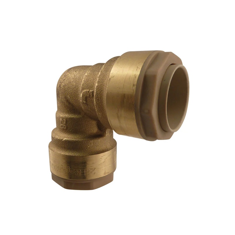 QUICKLINE push-to-connect brass 90 deg elbow union 15 mm tube