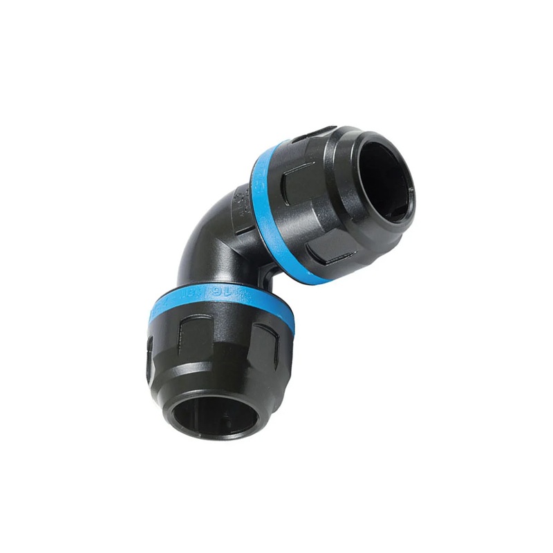 PPS compression aluminum 90 deg elbow union 16 mm tube
