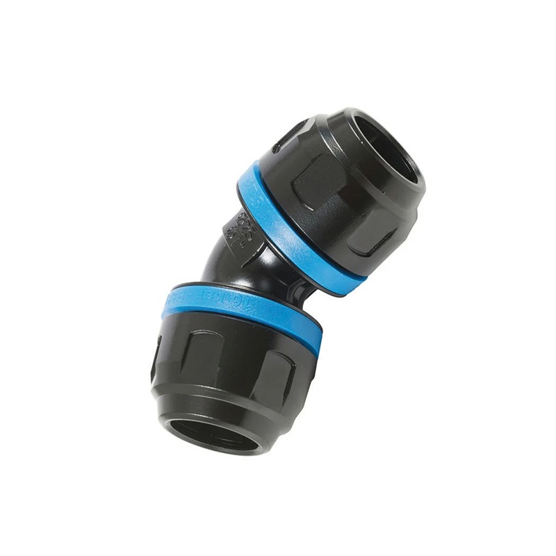 PPS compression aluminum 45 deg elbow union 16 mm tube