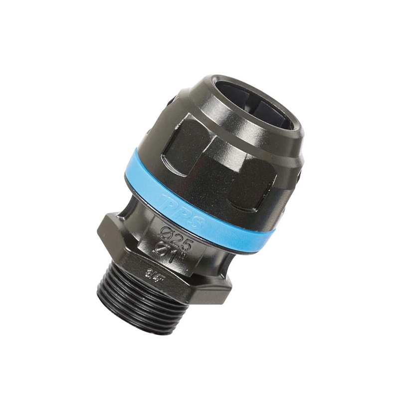 PPS compression aluminum adapter 16 mm tube X 1/2 M-NPT