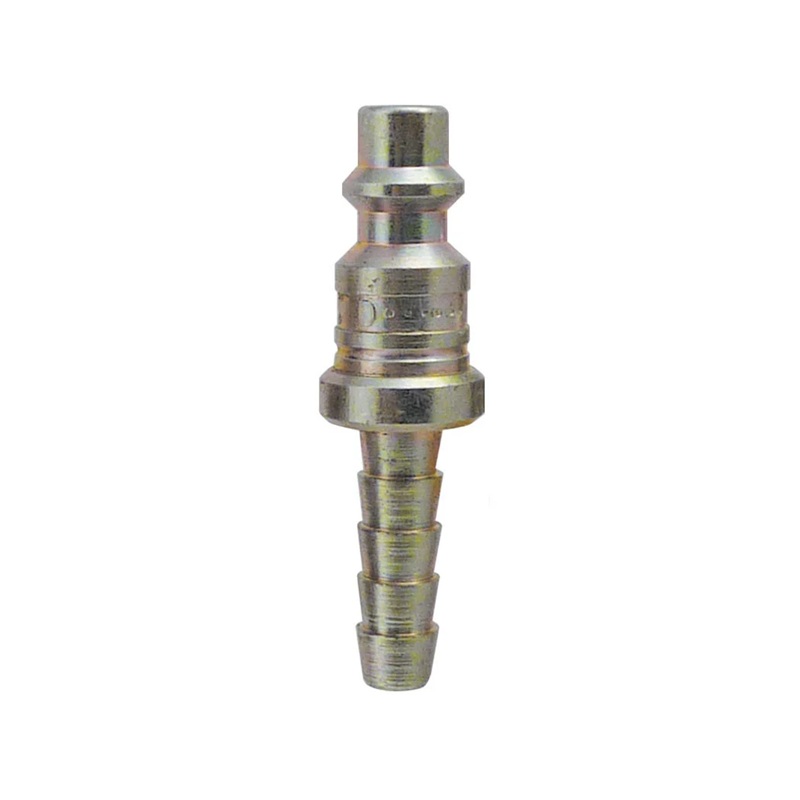 Steel male quick coupler plug 1/4 Industrial X 1/4 hose barb