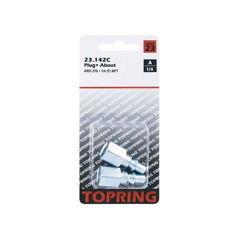Steel male quick coupler plug 1/4 Aro 210 X 1/4 F-NPT (2/pck)