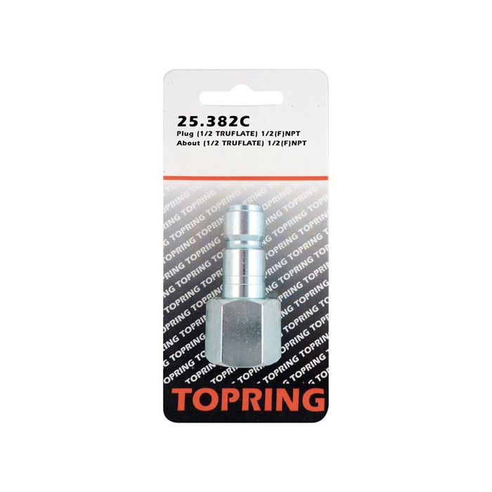 Steel male quick coupler plug 1/2 Truflate X 1/2 F-NPT