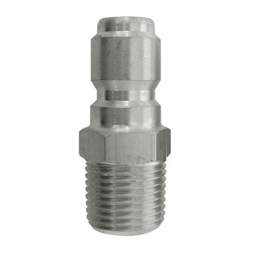 High flow stainless steel male quick coupler plug 3/8 M-NPT